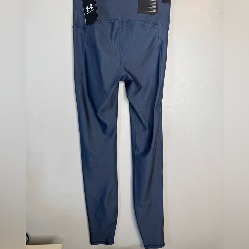 Under Armour Black Performance Leggings with White Logo - Picture 2 of 2